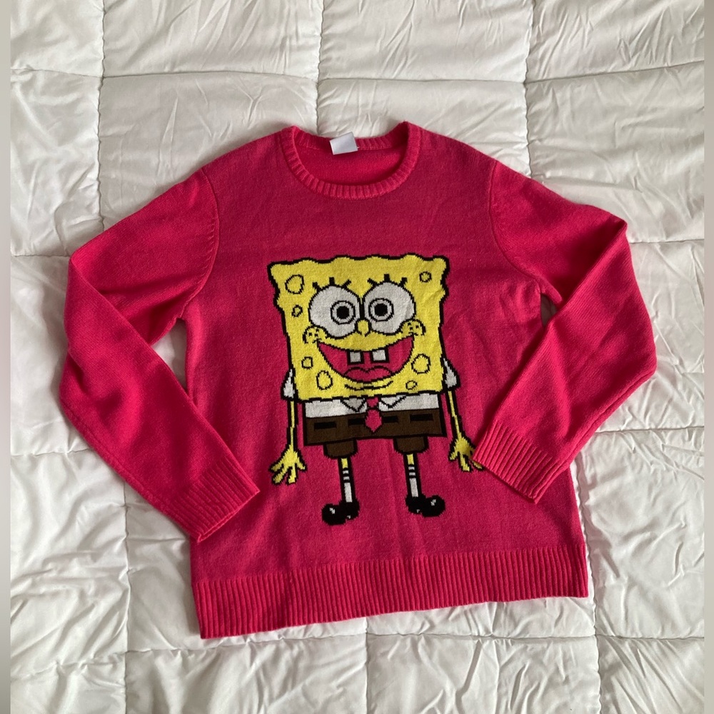 Hot pink SpongeBob sweater
